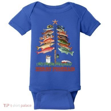 Merry Fishmas Christmas Fish Tree Gift Baby Bodysuit