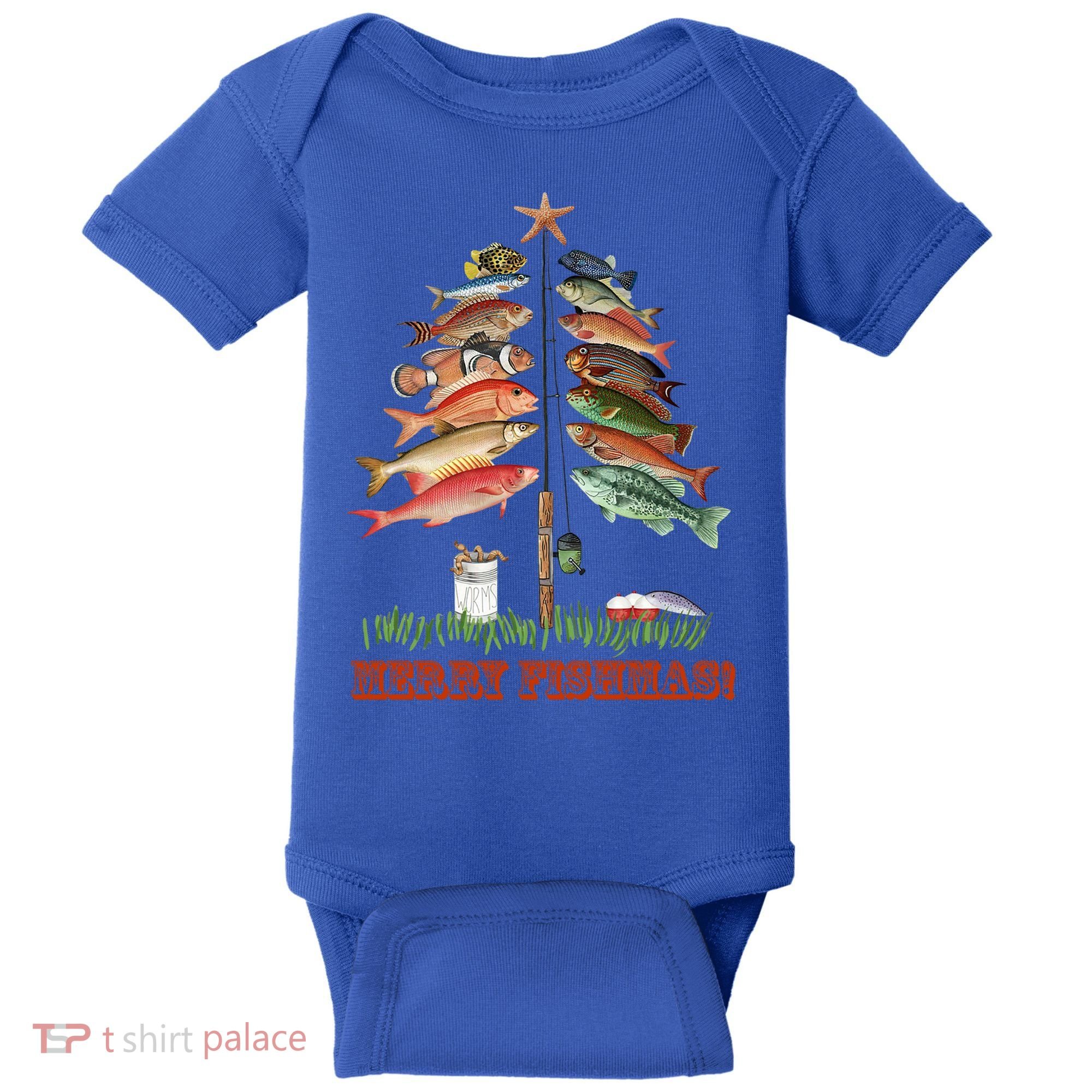 Merry Fishmas Christmas Fish Tree Gift Baby Bodysuit