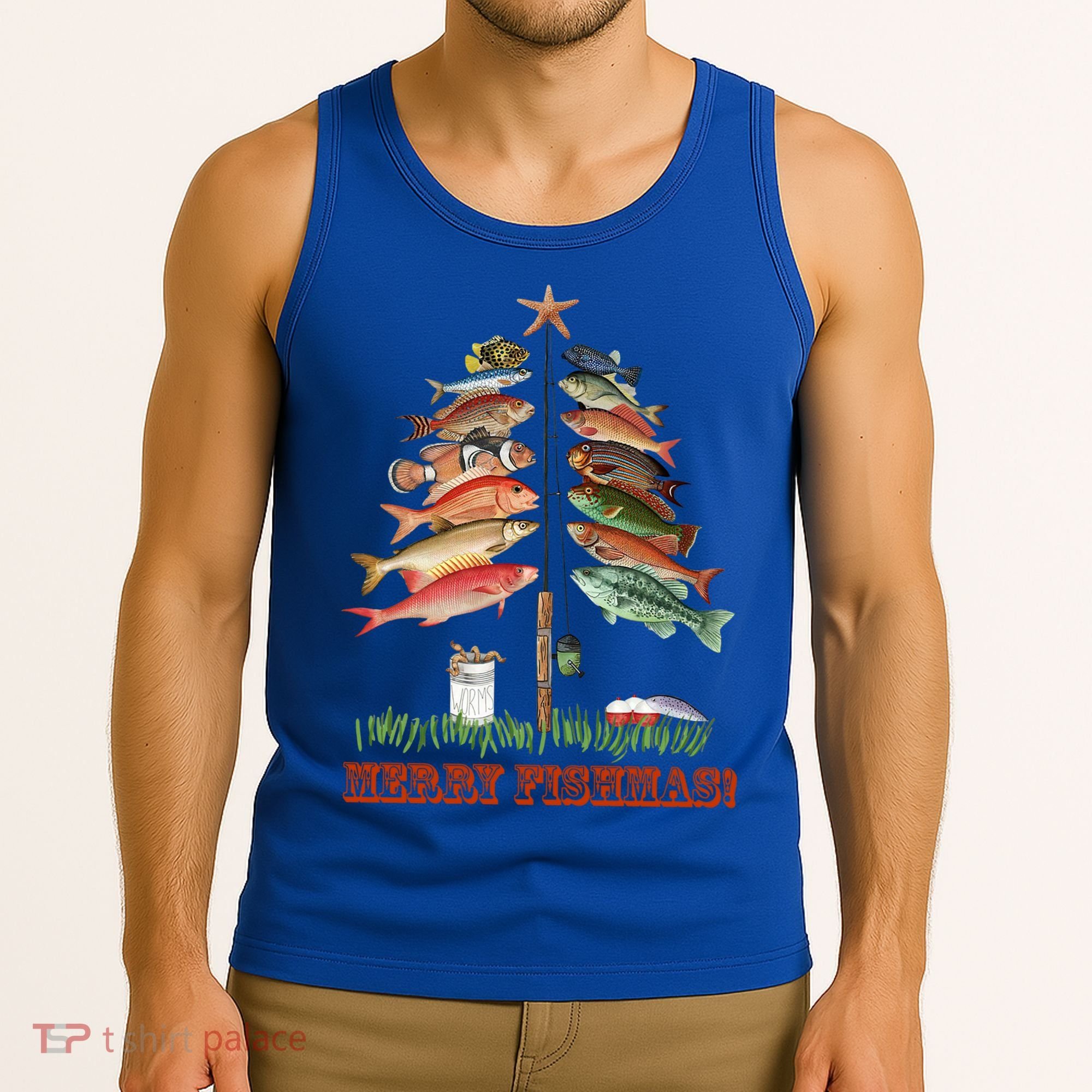 Merry Fishmas Christmas Fish Tree Gift Tank Top