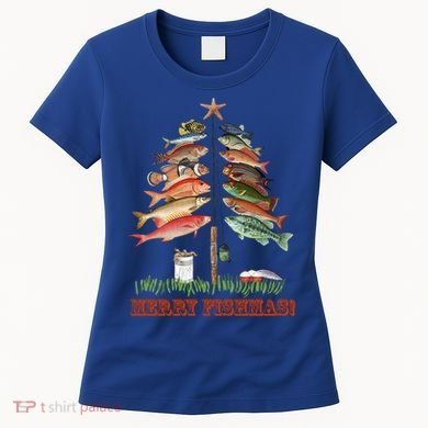 Merry Fishmas Christmas Fish Tree Gift Women's T-Shirt