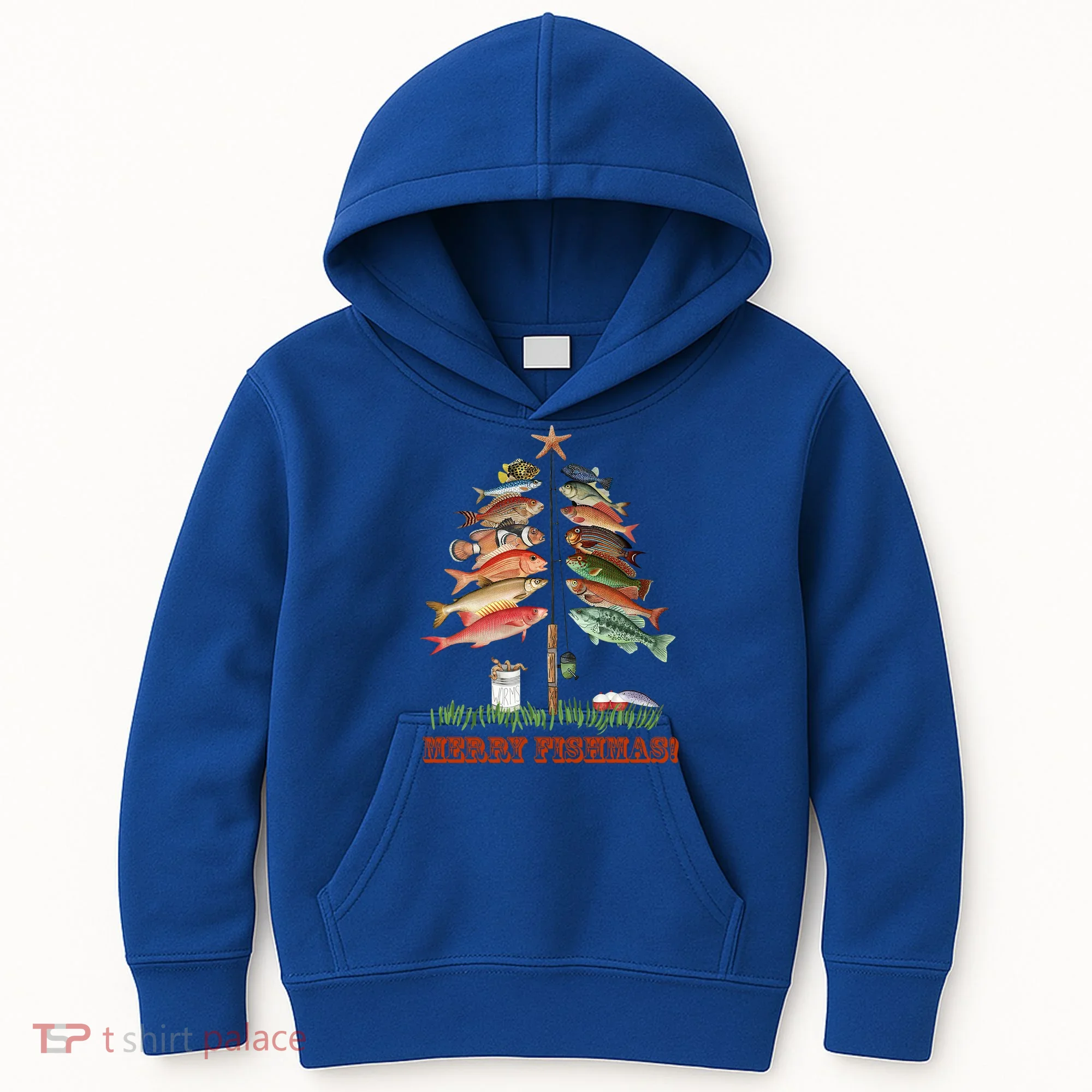 Merry Fishmas Christmas Fish Tree Gift Kids Hoodie