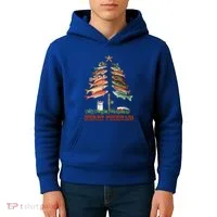 Merry Fishmas Christmas Fish Tree Gift Kids Hoodie thumb 4