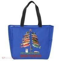 Merry Fishmas Christmas Fish Tree Gift Tote Bag thumb 0