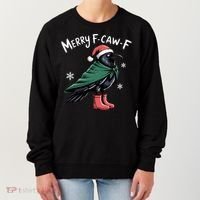 Merry F-Caw-F Christmas! Women's Sweatshirt thumb 0