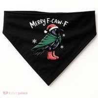 Merry F-Caw-F Christmas! USA-Made Doggie Bandana thumb 0