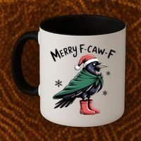 Merry F-Caw-F Christmas! Coffee Mug thumb 2