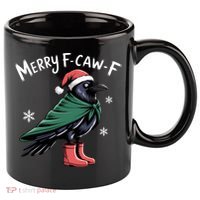 Merry F-Caw-F Christmas! 11oz C Handle Ceramic Mug thumb 0