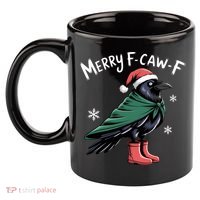 Merry F-Caw-F Christmas! 11oz C Handle Ceramic Mug thumb 2