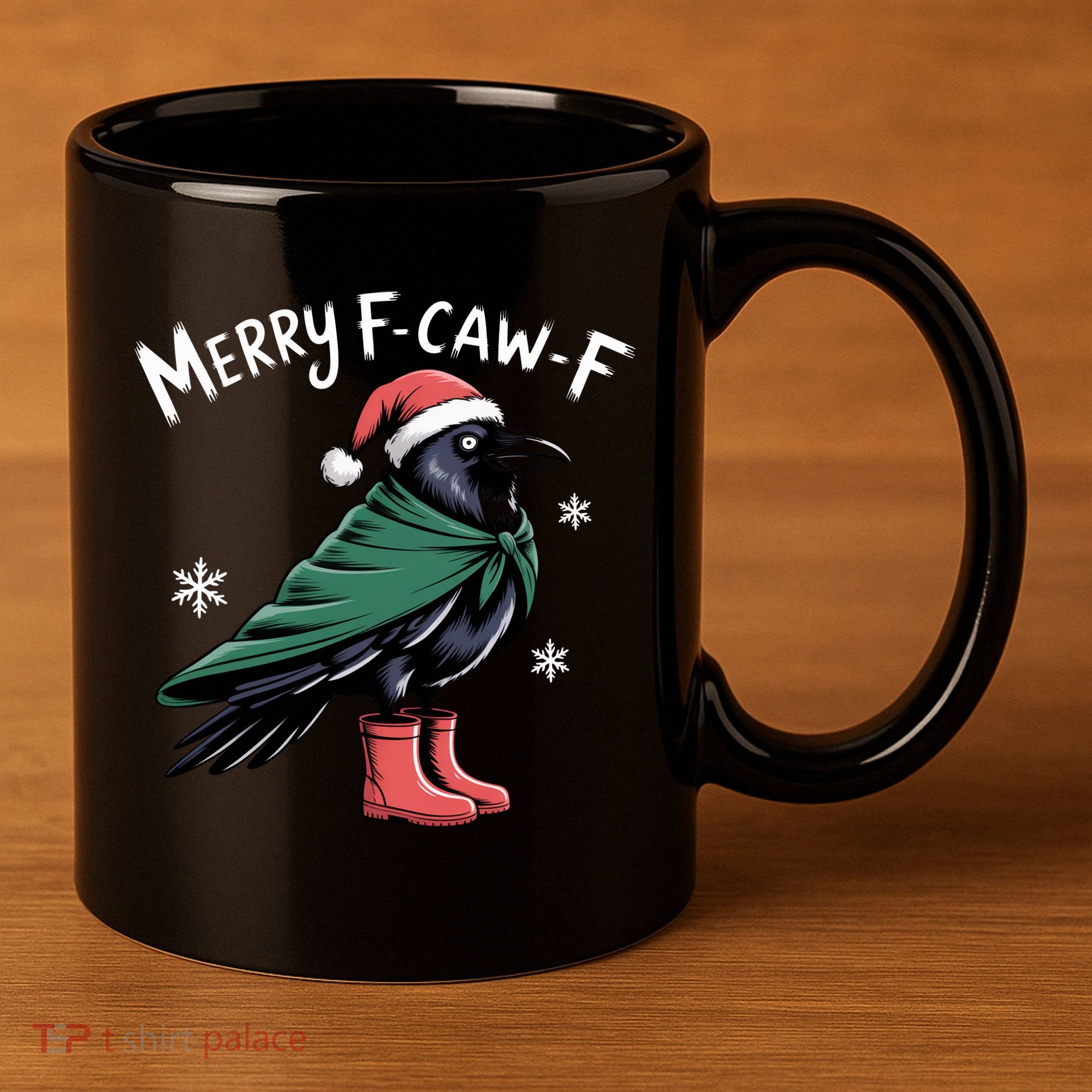 Merry F-Caw-F Christmas! 11oz C Handle Ceramic Mug