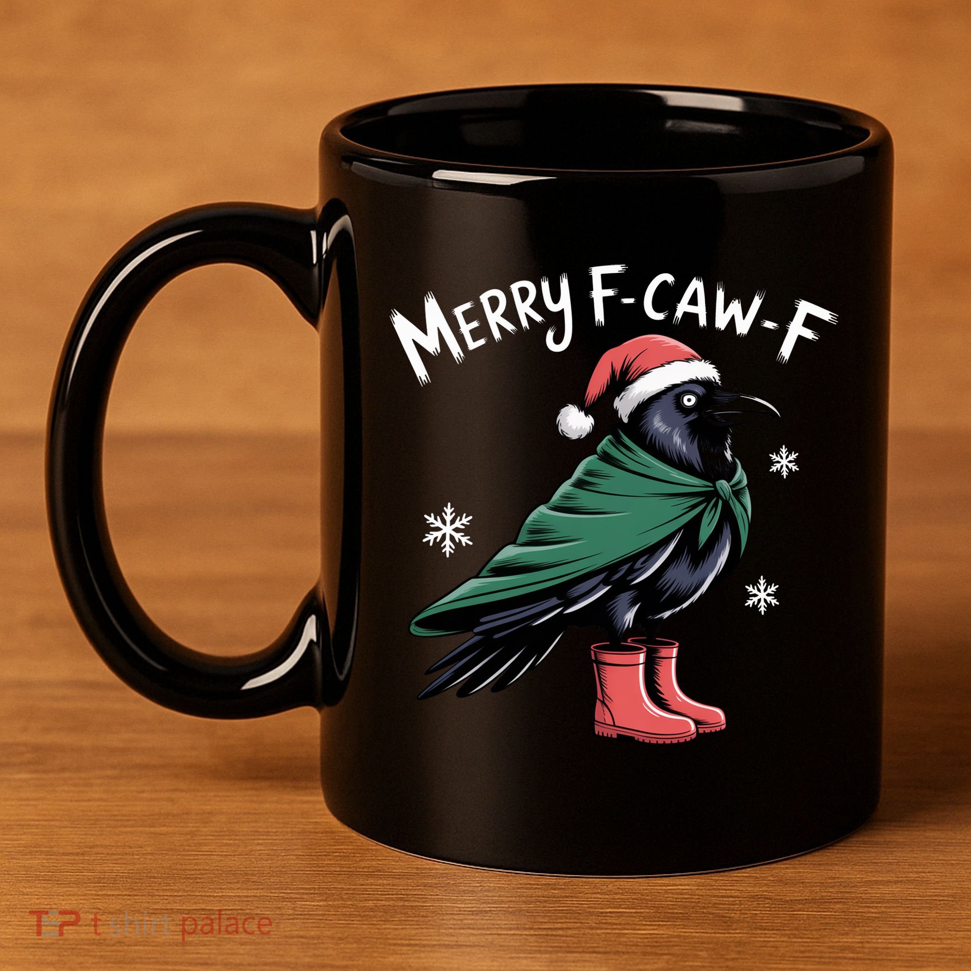 Merry F-Caw-F Christmas! 11oz C Handle Ceramic Mug