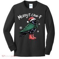 Merry F-Caw-F Christmas! Kids Long Sleeve Shirt thumb 0