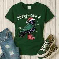 Merry F-Caw-F Christmas! Women's T-Shirt thumb 3