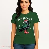 Merry F-Caw-F Christmas! Women's T-Shirt thumb 4