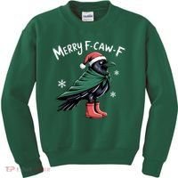 Merry F-Caw-F Christmas! Kids Sweatshirt thumb 0