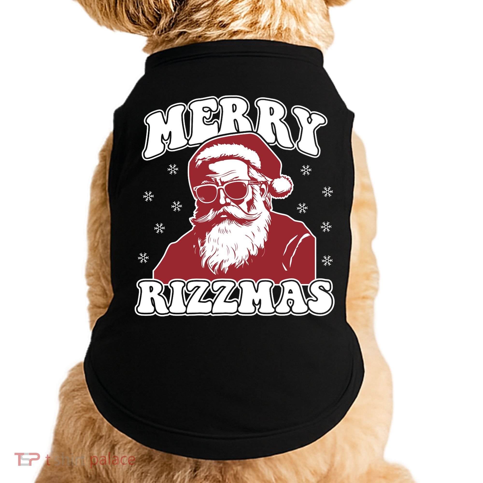 Merry Funny Christmas Rizz Santa Claus Rizzler Doggie Tank