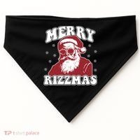 Merry Funny Christmas Rizz Santa Claus Rizzler USA-Made Doggie Bandana thumb 0