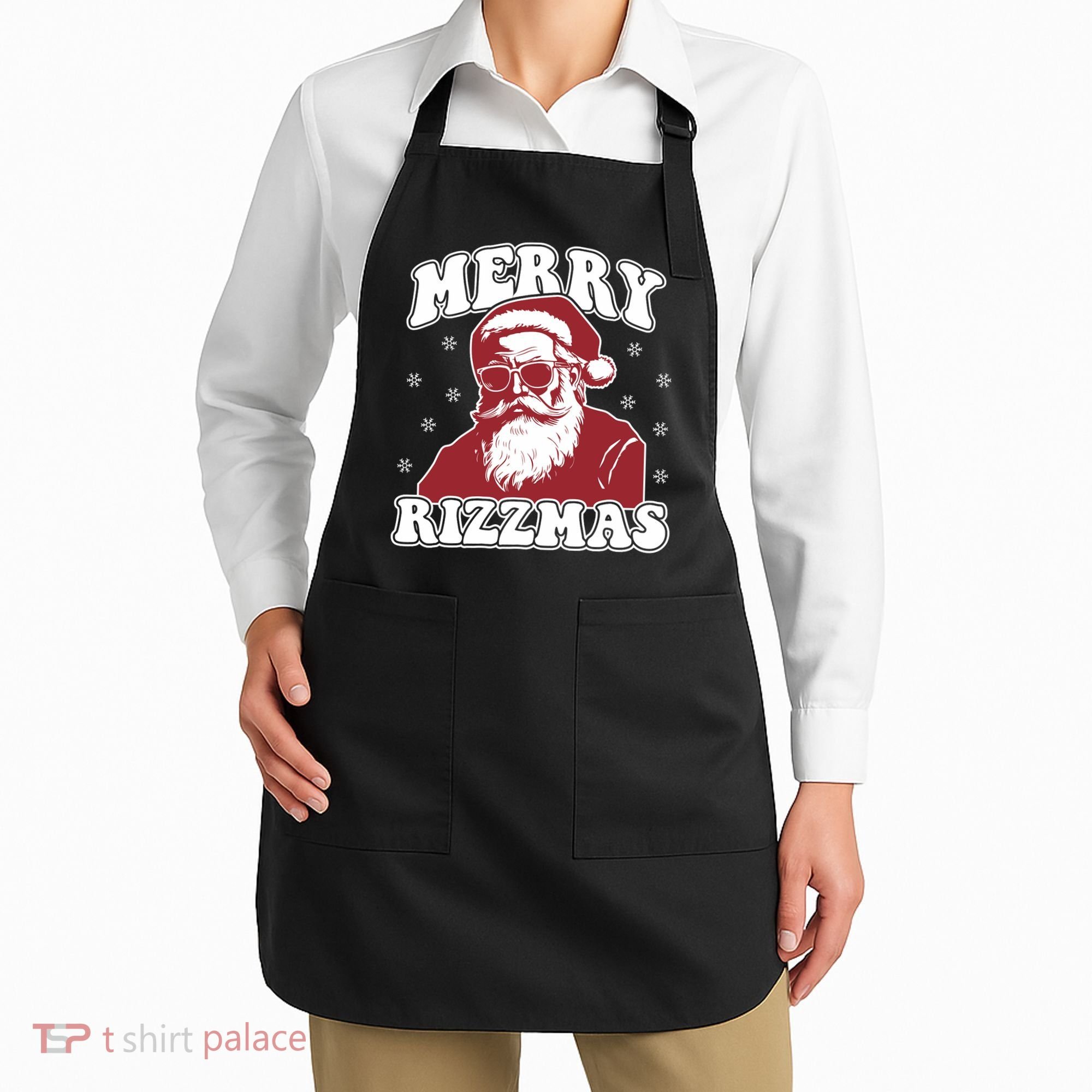Merry Funny Christmas Rizz Santa Claus Rizzler Apron