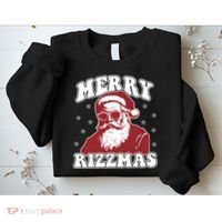 Merry Funny Christmas Rizz Santa Claus Rizzler Sweatshirt thumb 2