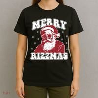 Merry Funny Christmas Rizz Santa Claus Rizzler T-Shirt thumb 4