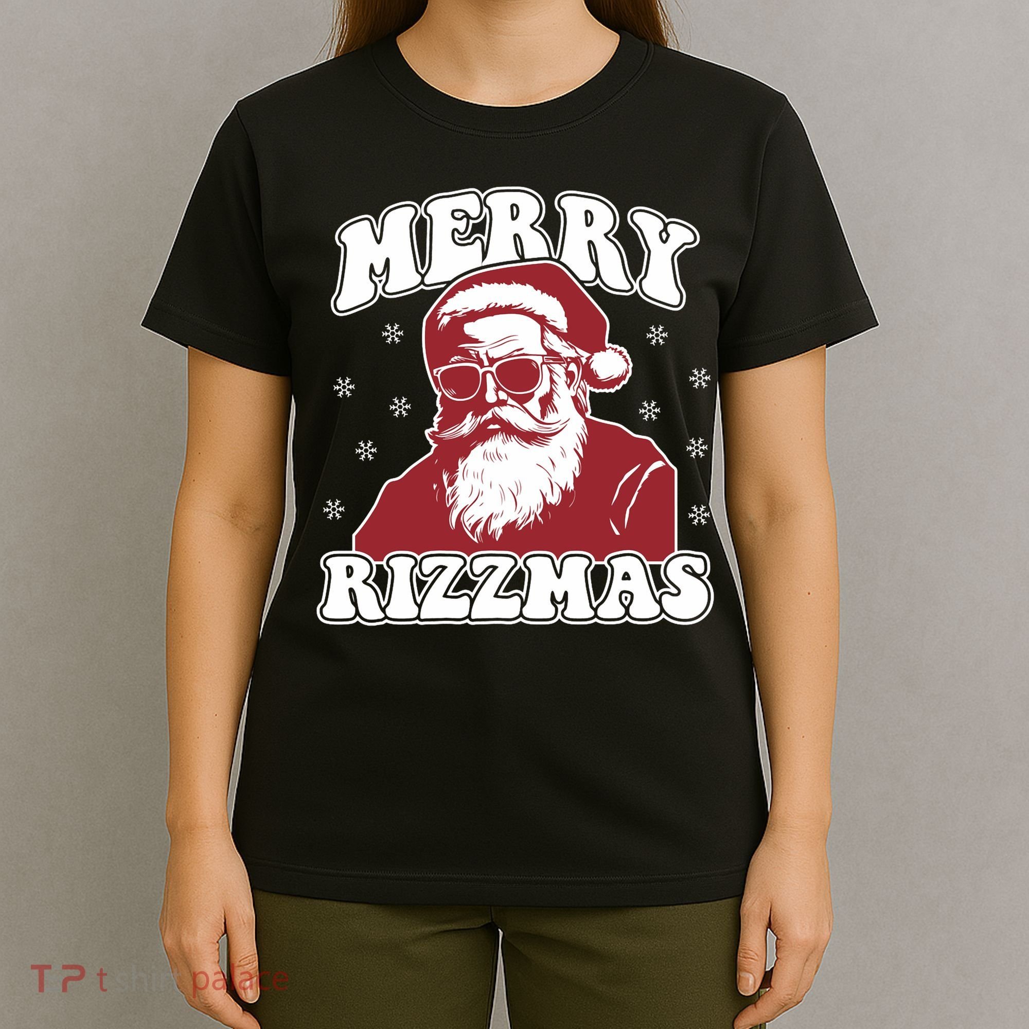 Merry Funny Christmas Rizz Santa Claus Rizzler T-Shirt