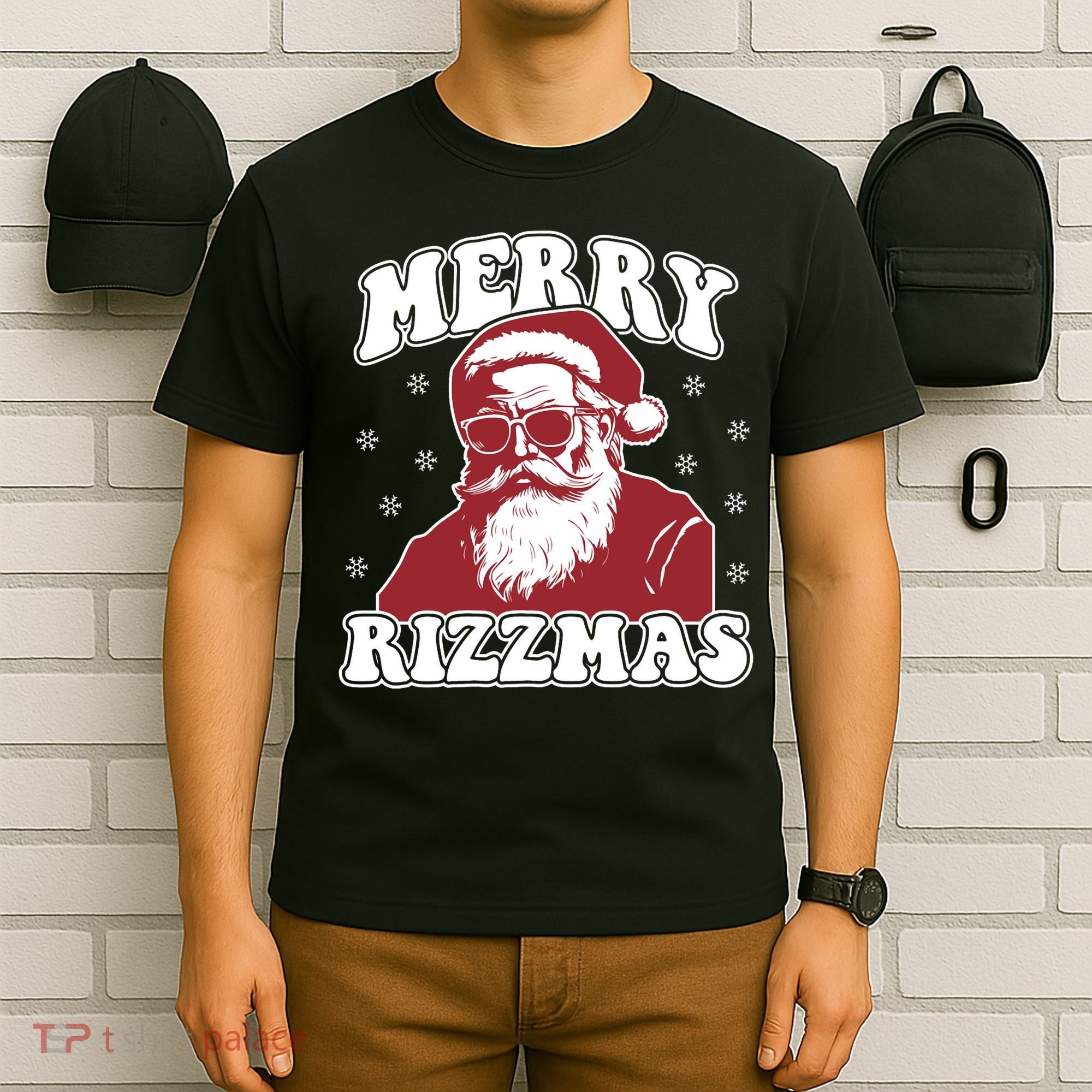 Merry Funny Christmas Rizz Santa Claus Rizzler T-Shirt