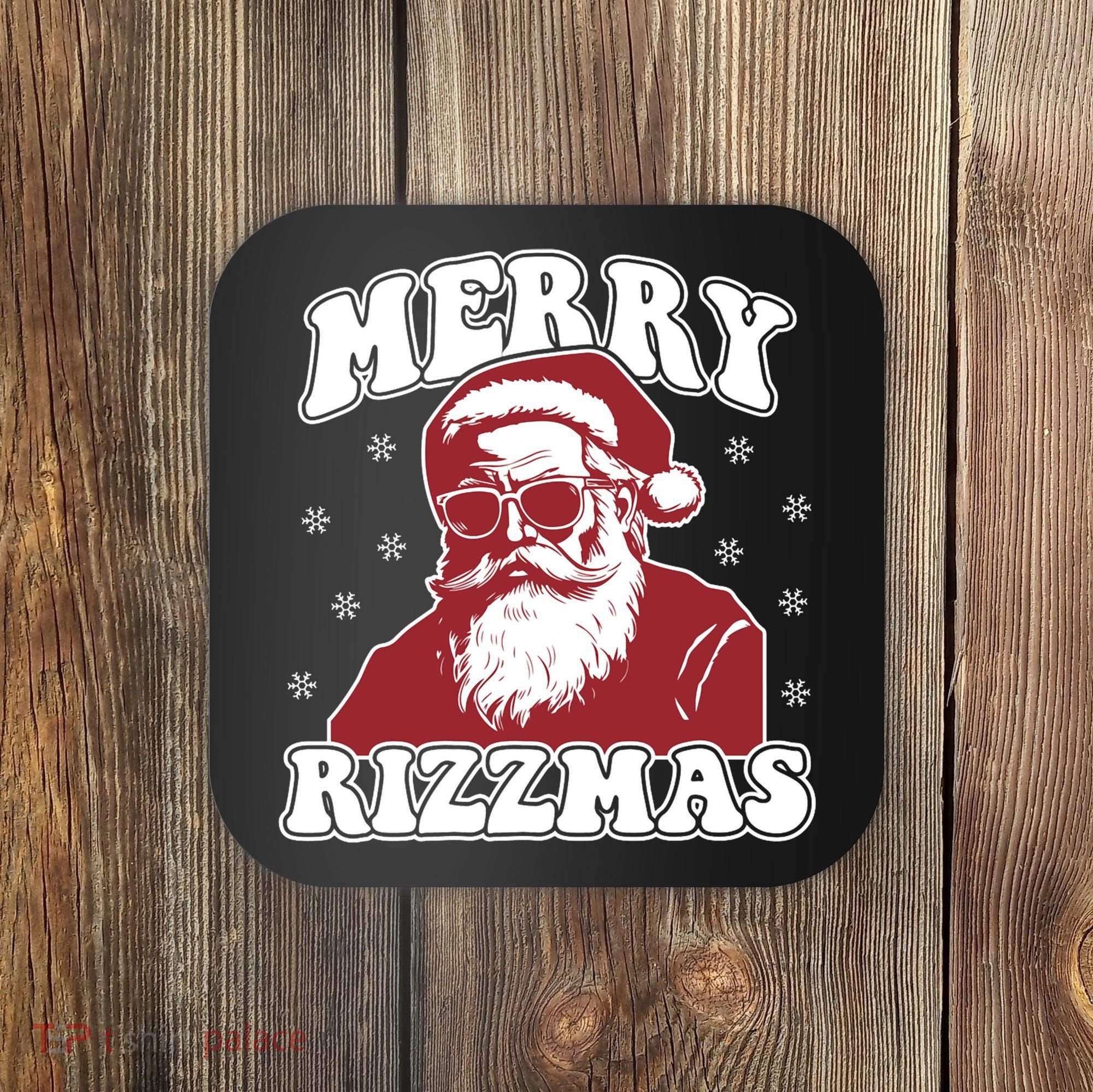 Merry Funny Christmas Rizz Santa Claus Rizzler Coaster