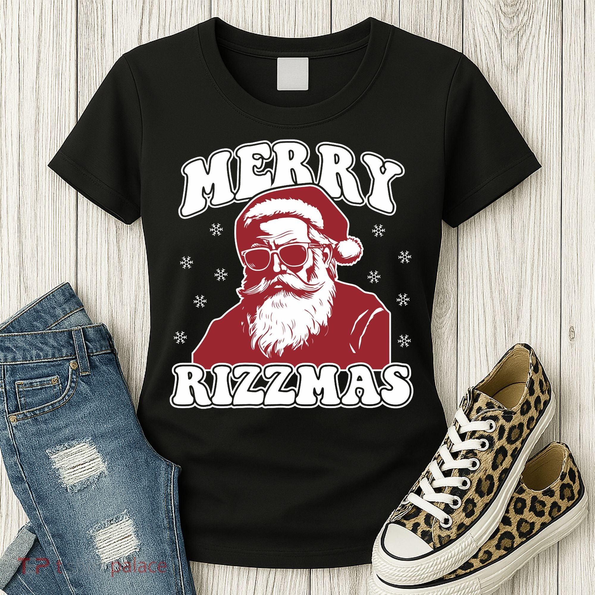 Merry Funny Christmas Rizz Santa Claus Rizzler Women's T-Shirt