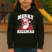 Merry Funny Christmas Rizz Santa Claus Rizzler Kids Hoodie thumb 3