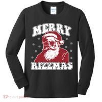 Merry Funny Christmas Rizz Santa Claus Rizzler Kids Long Sleeve Shirt thumb 0