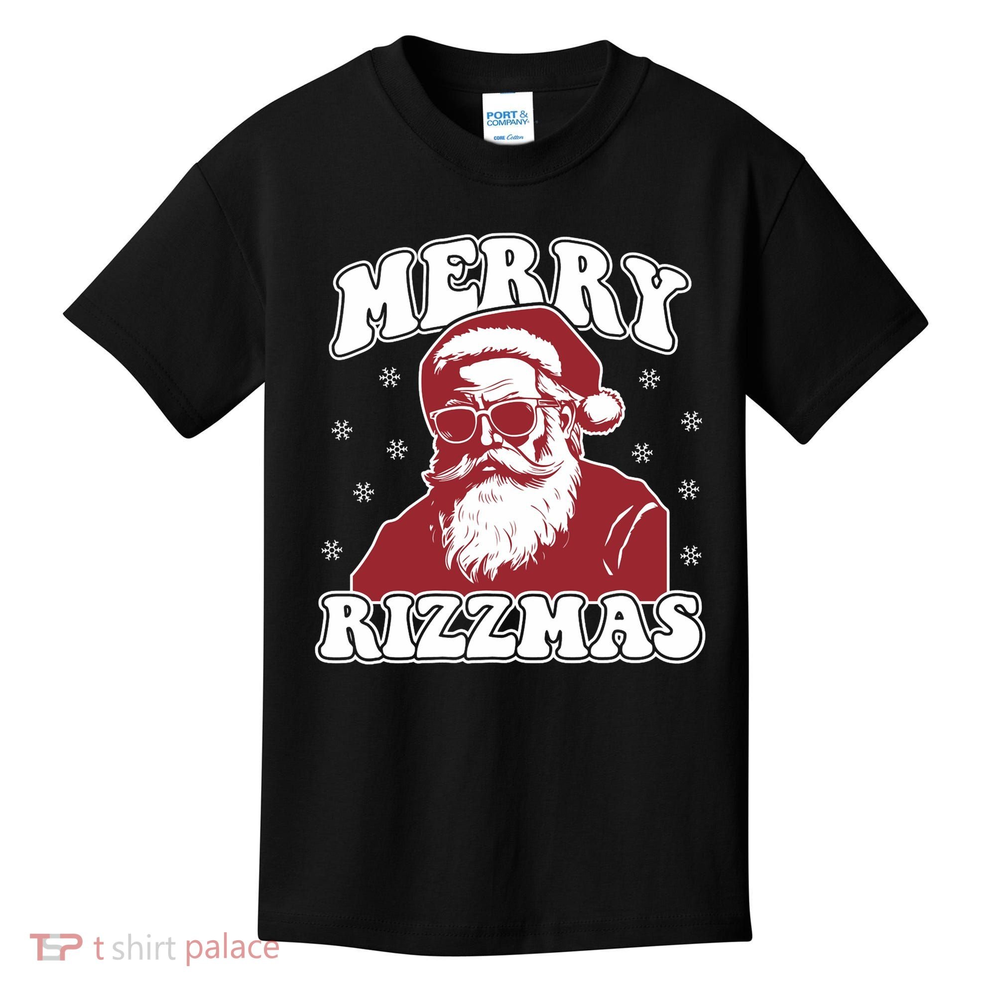 Merry Funny Christmas Rizz Santa Claus Rizzler Kids T-Shirt