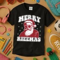 Merry Funny Christmas Rizz Santa Claus Rizzler Kids T-Shirt thumb 3