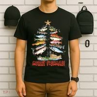 Merry Fishmas Christmas Tree Fish Funny Fishing T-Shirt thumb 6