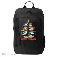Merry Fishmas Christmas Tree Fish Funny Fishing City Backpack thumb 0