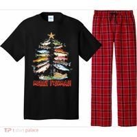 Merry Fishmas Christmas Tree Fish Funny Fishing Pajama Set thumb 0