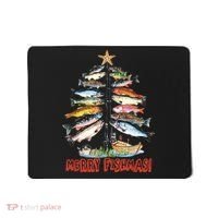 Merry Fishmas Christmas Tree Fish Funny Fishing Mousepad thumb 0