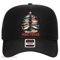 Merry Fishmas Christmas Tree Fish Funny Fishing Hat thumb 0