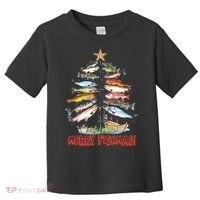 Merry Fishmas Christmas Tree Fish Funny Fishing Toddler T-Shirt thumb 0