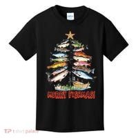 Merry Fishmas Christmas Tree Fish Funny Fishing Kids T-Shirt thumb 0