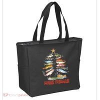 Merry Fishmas Christmas Tree Fish Funny Fishing Tote Bag thumb 2