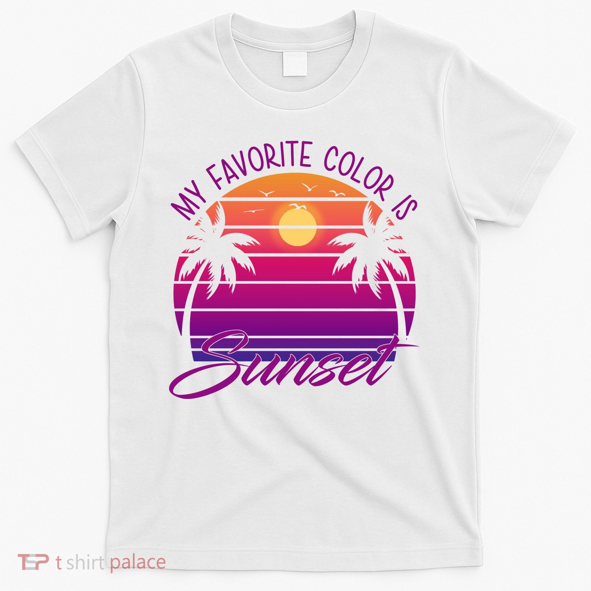 My Favorite Color Is Sunset Retro Summer T-Shirt