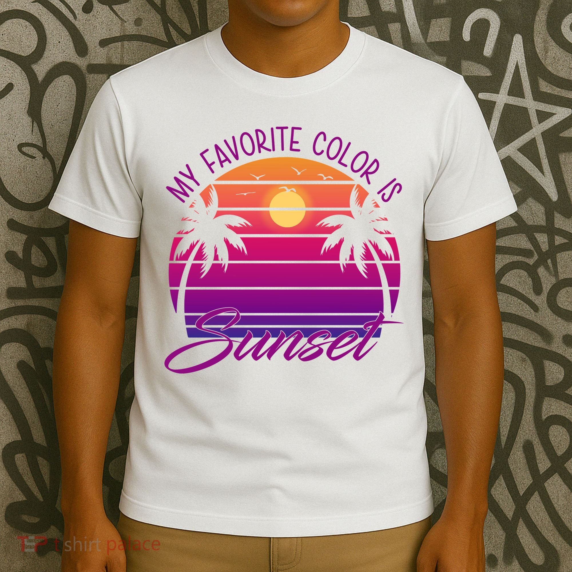 My Favorite Color Is Sunset Retro Summer T-Shirt