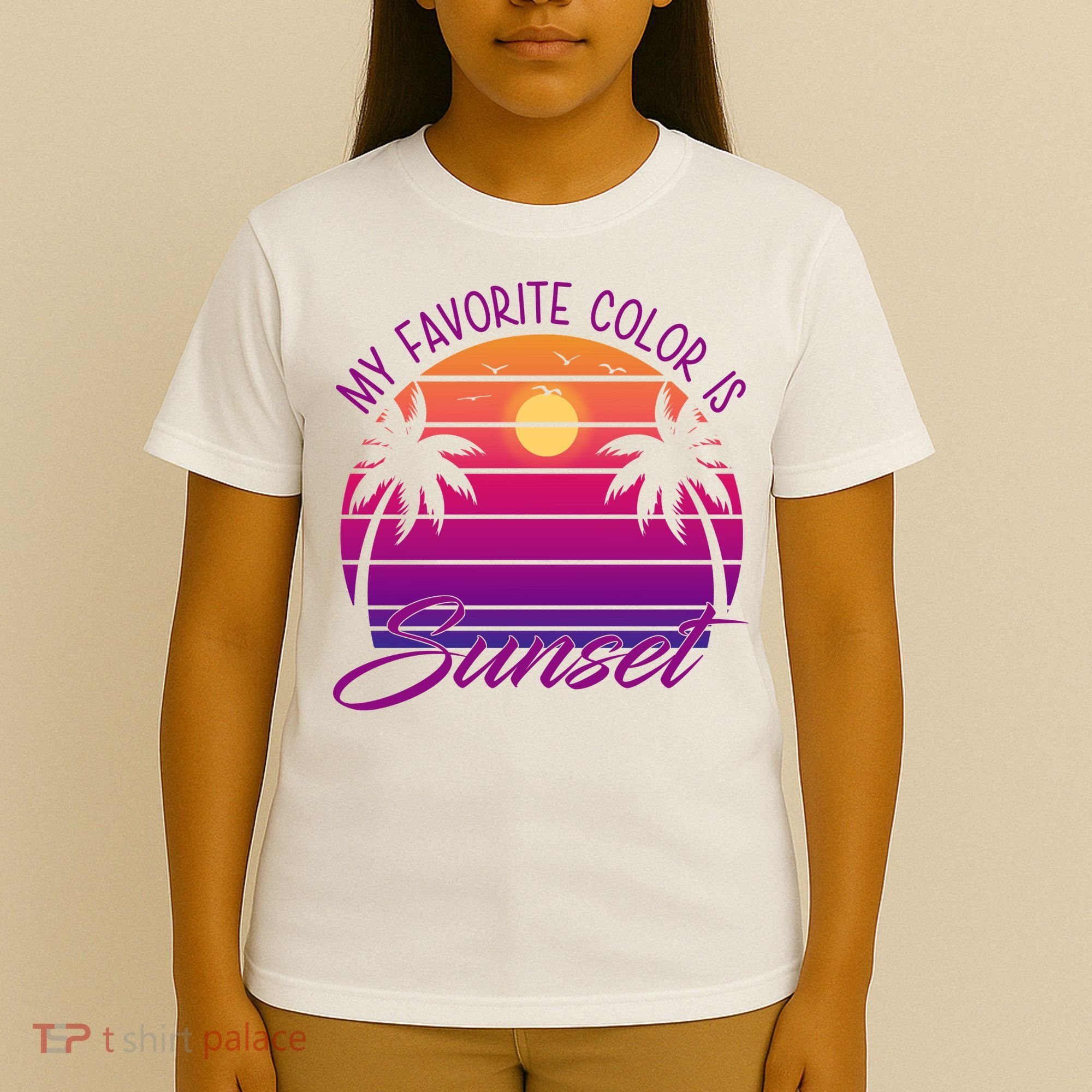 My Favorite Color Is Sunset Retro Summer T-Shirt