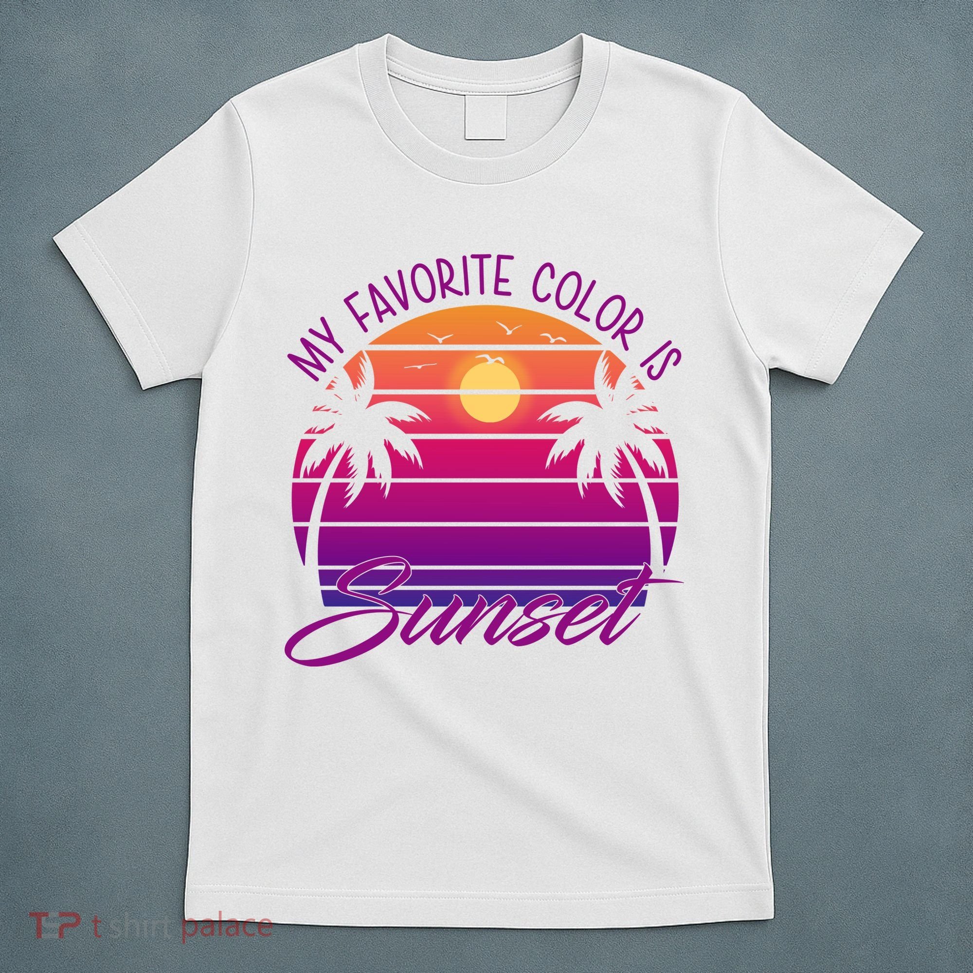 My Favorite Color Is Sunset Retro Summer T-Shirt