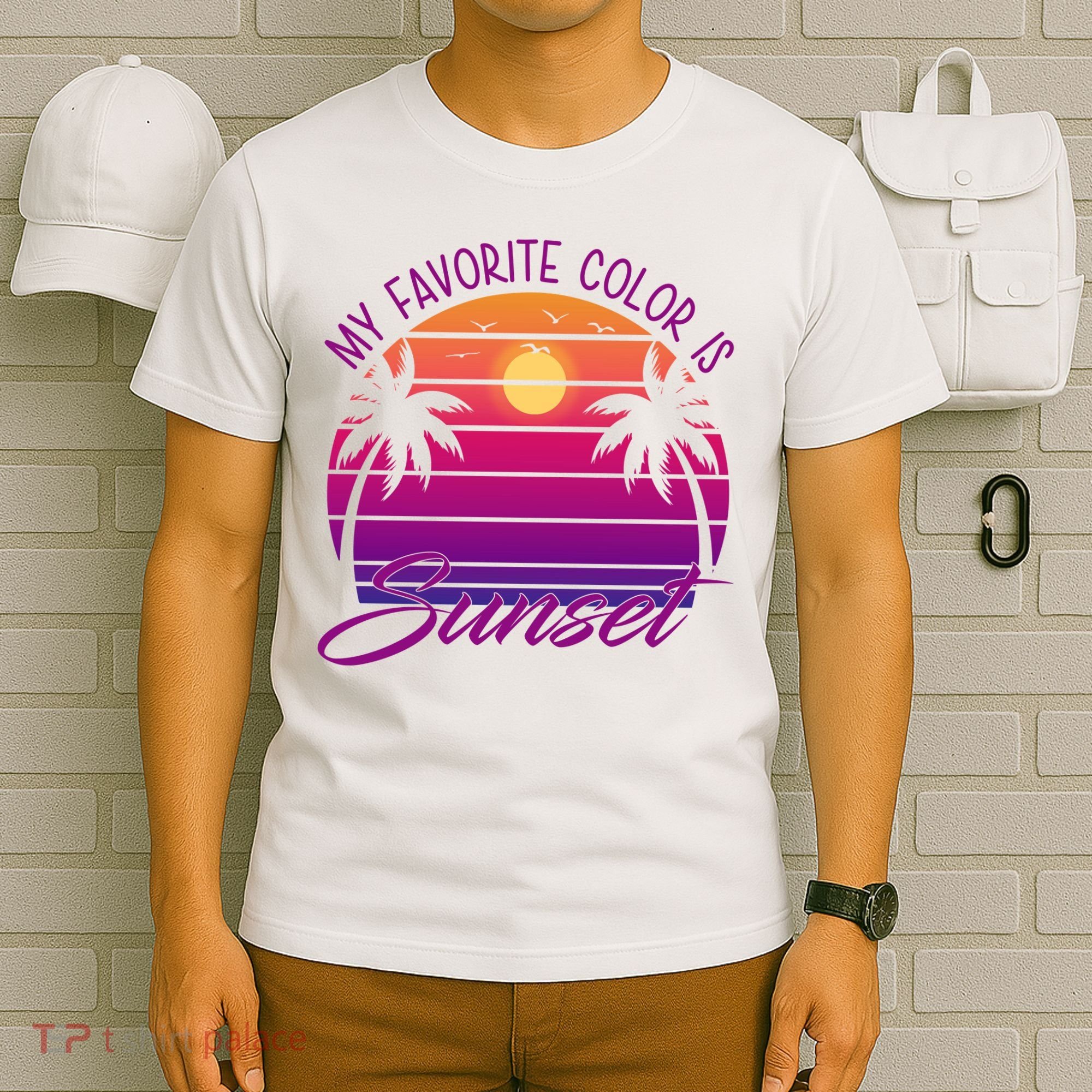 My Favorite Color Is Sunset Retro Summer T-Shirt