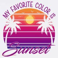 My Favorite Color Is Sunset Retro Summer T-Shirt thumb 7