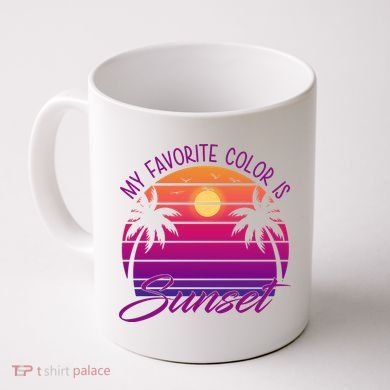 My Favorite Color Is Sunset Retro Summer Coffee Mug