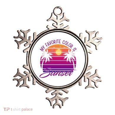 My Favorite Color Is Sunset Retro Summer Ornament