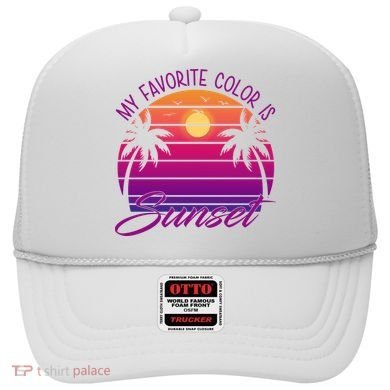 My Favorite Color Is Sunset Retro Summer Hat