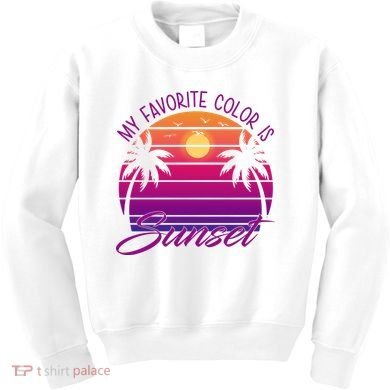 My Favorite Color Is Sunset Retro Summer Kids Sweatshirt