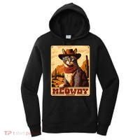 Meowdy! Funny Country Music Cat Cowboy Hat Wanted Poster Women's Hoodie thumb 0